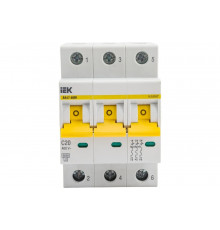 Автоматический выключатель IEK ВА47-60M 3Р 20А 6кА С MVA31-3-020-C