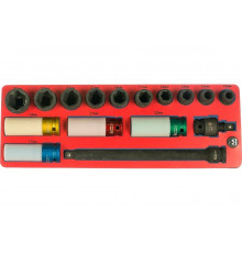 Набор ударных головок (1/2”, с принадлежностями, ложемент, 16 предметов) МАСТАК 5-05416