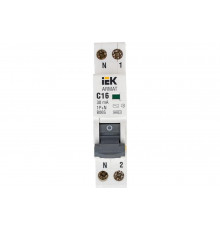 Автоматический выключатель дифференциального тока IEK ARMAT B06S 1P+NP C16 30мА тип AC (18мм) AR-B06S-1N-C16C030