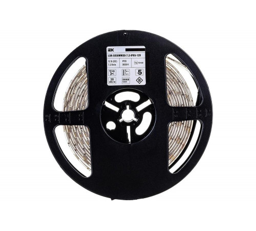 Лента IEK LED 5м блистер LSR-5050WW30-7,2-IP65-12V LSR2-1-030-65-1-05