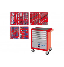 Набор инструментов в красной тележке MACTAK СТАРТ 161 предмет 52-05161R01