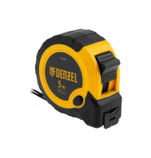 Рулетка Denzel 5 м, 19 мм, двухкомпонентный корпус, кнопка-пауза 31542