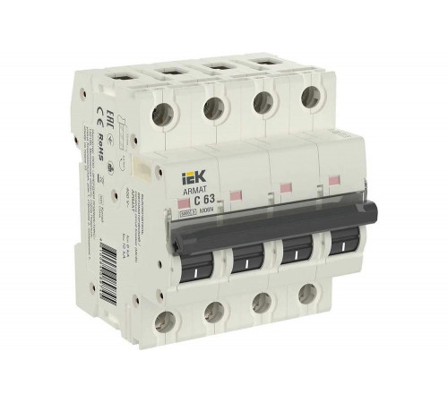 Автоматический выключатель IEK ARMAT M06N 4P C 63А AR-M06N-4-C063