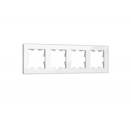 4-местная рамка IEK Brite ру-4-2-брб стекло белый BR-M42-G-K01