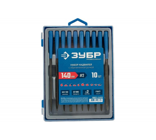 Набор надфилей ЗУБР Профессионал 10 шт 140 мм, в боксе 16021-2-H10