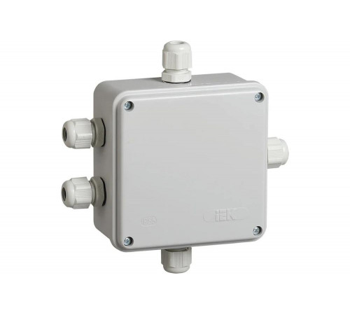Распаячная коробка IEK км41330 о/п 100x100x50мм pg9 ip55 серая UKO10-100-100-050-K51-55