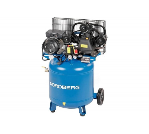 Вертикальный поршневой компрессор с ременной передачей NORDBERG 220В, ресивер 100 л, 360л/мин NCEV100/360