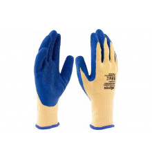 Трикотажные полиэфирные перчатки СИБРТЕХ латексное рельефное покрытие, размер 9 677525