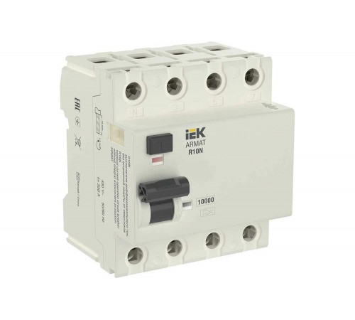 Выключатель дифференциального тока IEK ARMAT R10N 4P 63А 30мА тип AC AR-R10N-4-063C030