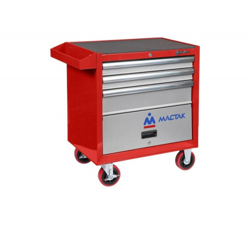 Тележка инструментальная красная (3 ящика и отсек) МАСТАК 522-03581R