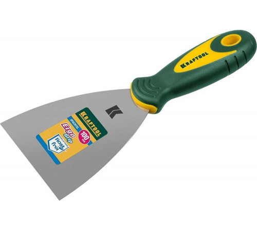 KRAFTOOL 100 мм, нержавеющее полотно, двухкомпонентная рукоятка, шпательная лопатка 10035-100
