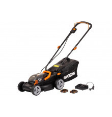 Аккумуляторная газонокосилка WORX 40В, 2х2.5 Ач, двойное ЗУ 2x2A WG779E