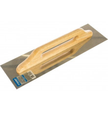 Нержавеющая гладилка Зубр Швейцарская с деревянной ручкой 130x480 мм 0807