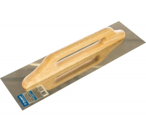 Нержавеющая гладилка Зубр Швейцарская с деревянной ручкой 130x480 мм 0807