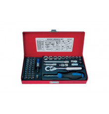 Набор торцевых головок с принадлежностями (1/4", шестигранные, 4-14 мм, 51 предмет) KING TONY 2551MR01