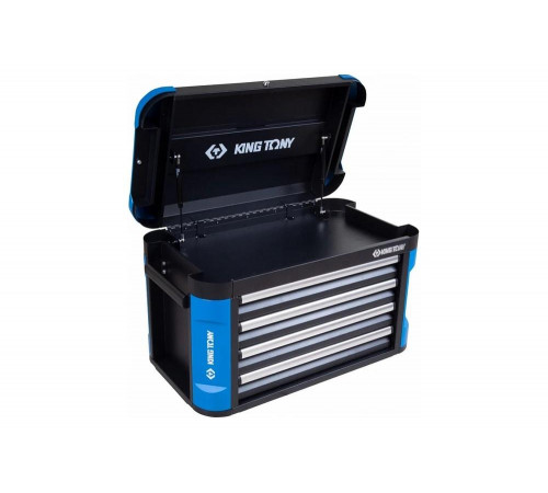 Ящик инструментальный, 4 полки и отсек, черный KING TONY 87G11-4B-BK