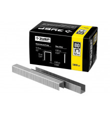 Особотвердые тонкие скобы ЗУБР Профессионал широкие, тип 80, 12 мм, 5000 шт. 31880-12