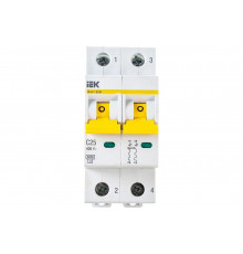 Автоматический выключатель IEK ВА47-60M 2Р 25А 6кА С MVA31-2-025-C