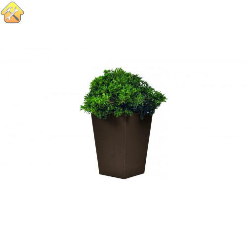 Кашпо Keter Rattan Planter M коричневый 228975