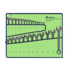 Набор ключей комбинированных СИБРТЕХ 5,5 - 32 мм, 27 шт., CrV, фосфатированные, ГОСТ 16983 15481