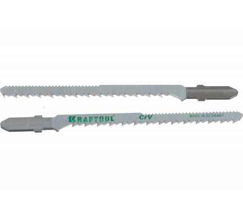 KRAFTOOL по дереву, фанере, ДСП, EU-хвостовик, шаг 2.5 мм, 75 мм, 2 шт., полотна для лобзика Cr-V 159514-2,5