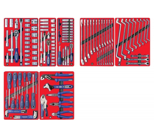 Набор инструментов для тележки МАСТАК СТАРТ 7 ложементов, 161 предмет 5-00161