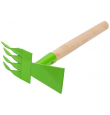 Рыхлитель 4-зубый, витой зуб, комбинированный, профиль "трапеция", деревянная рукоятка СИБРТЕХ 62342