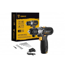 Аккумуляторная дрель-шуруповерт DEKO GCD12DU3 SET2 FU-Li-Ion + оснастка 13 шт, 12 В, 1х1.5 Ач, з/у 063-4146
