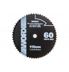 Пильный диск по алюминию (60T; 115х1.2х9.5 мм) WORX WA5047