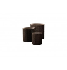 Комплект кашпо Keter S+M+L CYLINDER PLANTERS коричневое, 3 шт. 17197934КР