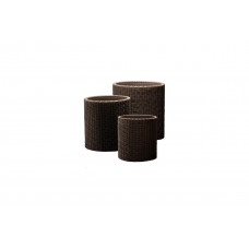 Комплект кашпо Keter S+M+L CYLINDER PLANTERS коричневое, 3 шт. 17197934КР