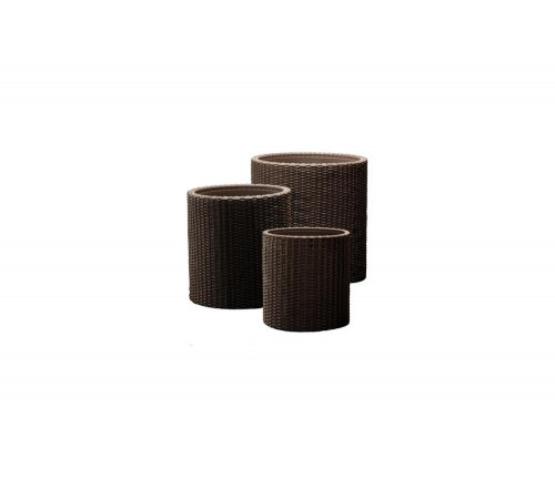 Комплект кашпо Keter S+M+L CYLINDER PLANTERS коричневое, 3 шт. 17197934КР