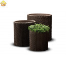 Комплект кашпо Keter S+M+L CYLINDER PLANTERS коричневое, 3 шт. 17197934КР