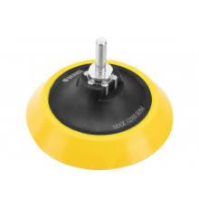 Тарелка опорная для дрели и УШМ с липучкой 115 мм, мягкая, с адаптером c М14 на d8 мм Denzel 76247