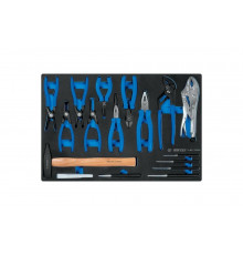 Набор съемников стопорных колец, молоток, выколотки, ложемент, 17 предметов KING TONY, 9-90217GRV02