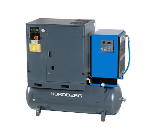 Винтовой компрессор NORDBERG 15кВт, 10Бар, 2250 л/мин, ресивер 500 л, осушитель NCS500/2100-10D 01-00000021