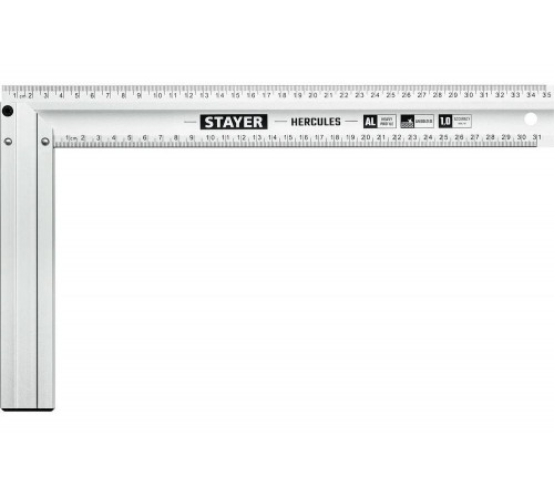 STAYER 350 х 2 мм, с усиленным алюминиевым полотном, жесткий столярный угольник HERCULES 3432-35 Professional