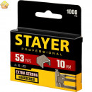 STAYER скобы тип 53 (A / 10 / JT21), 10 мм, 1000 шт., закаленные, особотвердые, скобы для степлера тонкие 3159-10_z02 Professional