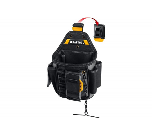 Поясная сумка 280x200 мм с быстросъёмным креплением KRAFTOOL FastClip KP-13E , 13 карманов и петель 38772