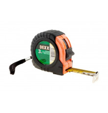 Рулетка, обрезиненный пластиковый корпус, 3мх18мм DEXX 34011-03-18