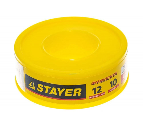 STAYER толщина 0,075 мм, плотность 0,40 г/см3, ширина 12 мм, фум лента 12360-12-040