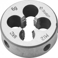 ЗУБР М12 x 1.75 мм, 9ХС, круглая ручная, плашка 4-28022-12-1.75