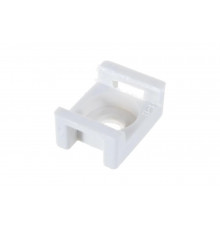 Усиленная площадка под хомут-стяжку Зубр ПХС-У, белая, 16x23 мм, 100 шт, нейлоновая 30920