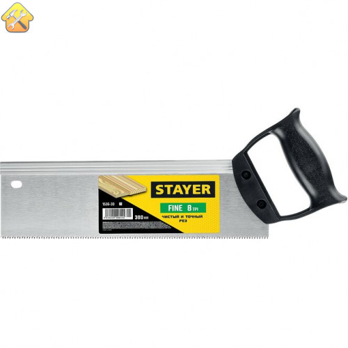 STAYER 8 TPI, 300 мм, ножовка с обушком для стусла (пила) Fine 1536-30_z01