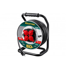 Силовой удлинитель на стальной катушке KRAFTOOL K-325, 50м, 4000Вт, IP44 55086-50