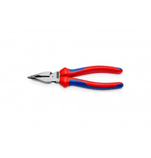 Комбинированные остроконечные плоскогубцы KNIPEX с удлинёнными губками, длина 185 мм, фосфатированные, 2-комп ручки KN-0822185