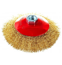 Щетка тарельчатая (125 мм; М14; латунированная волнистая 0.35 мм) для УШМ Elitech 1820.075300