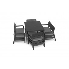 Комплект с обеденным столом Keter Delano set with Lima table 160 графит 233328