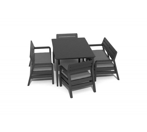 Комплект с обеденным столом Keter Delano set with Lima table 160 графит 233328
