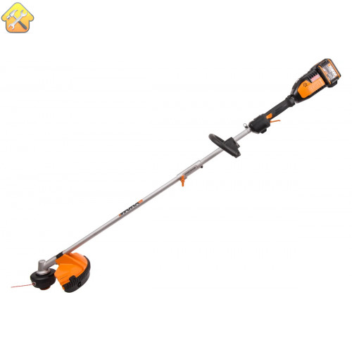 Бесщеточный аккумуляторный триммер WORX 40 В, 2х2.0 А*ч, двойное ЗУ 2x2A WG186E